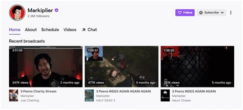 does markiplier stream on twitch.